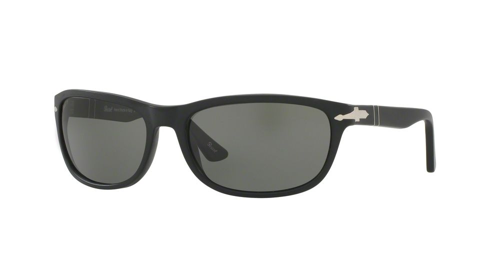 Persol PO3156S Sunglasses 900058-63 - Black Frame, Polar Green Lenses