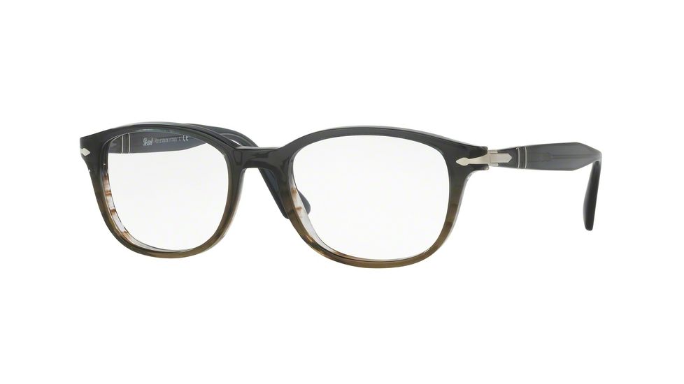 Persol PO3163V Eyeglass Frames 1012-52 - Gradient Grey Striped Green Frame