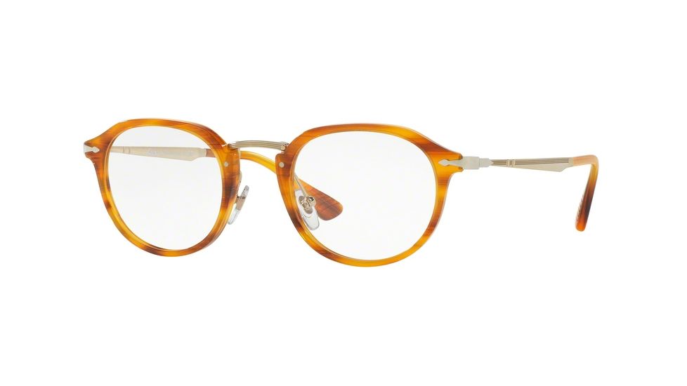 Persol PO3168V Eyeglass Frames 960-48 - Stripped Brown Frame