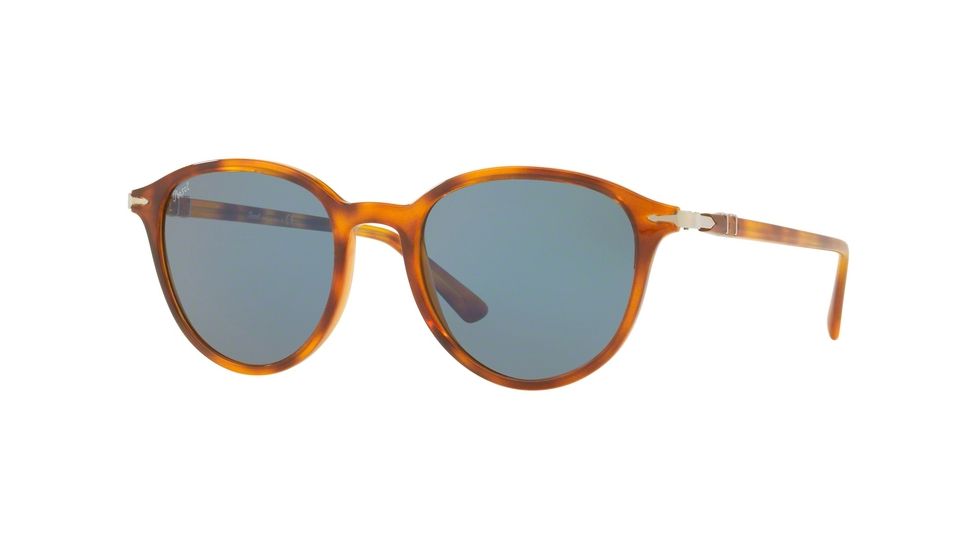 Persol PO3169S Sunglasses 105256-50 - Light Havana Frame, Azure Gradient Blue Lenses