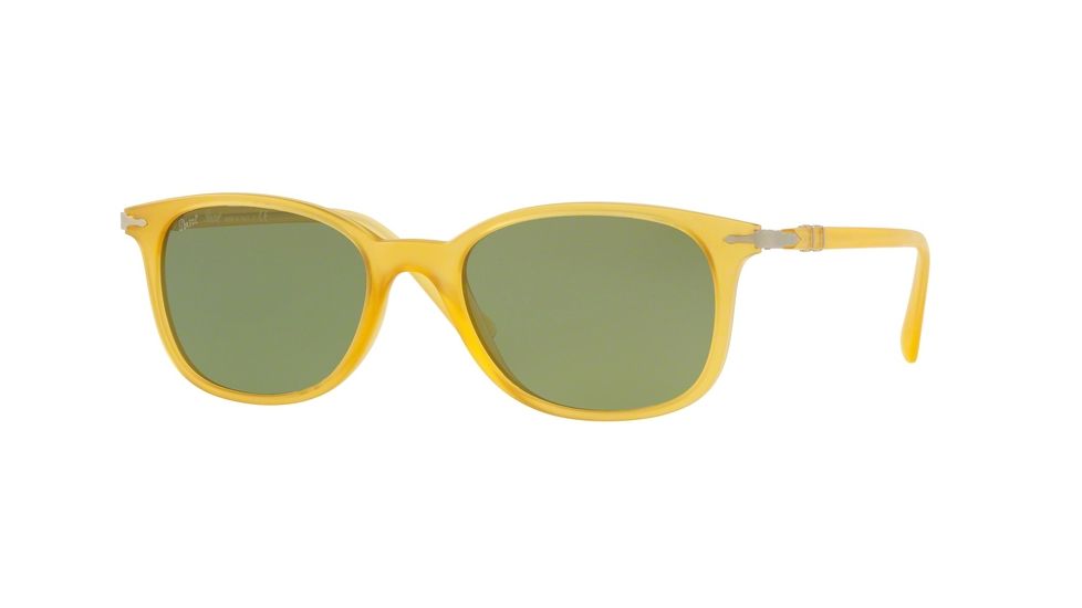 Persol PO3183S Sunglasses 10484E-52 - Matte Yellow Frame, Green Lenses