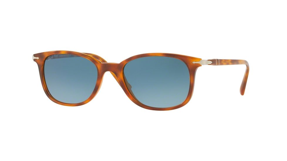 Persol PO3183S Sunglasses 1052Q8-52 - Light Havana Frame, Azure Gradient Blue Lenses