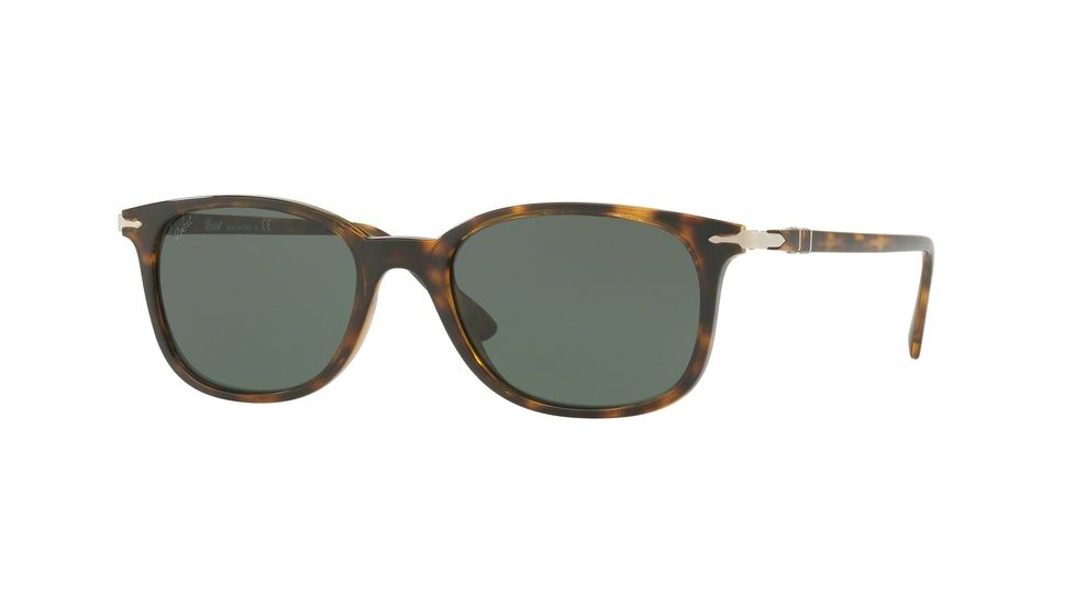 Persol PO3183S Sunglasses 105431-52 - Dark Havana Frame, Green Lenses