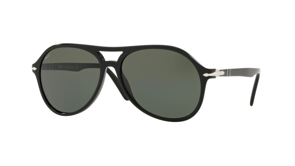 Persol PO3194S Sunglasses 104131-59 - Black Frame, Green Lenses