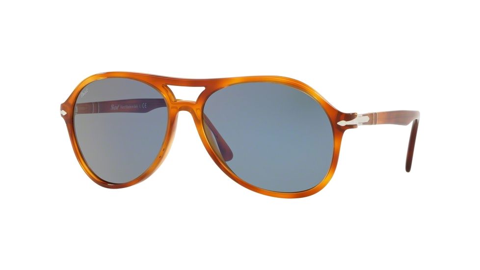 Persol PO3194S Sunglasses 105256-59 - Light Havana Frame, Light Blue Lenses