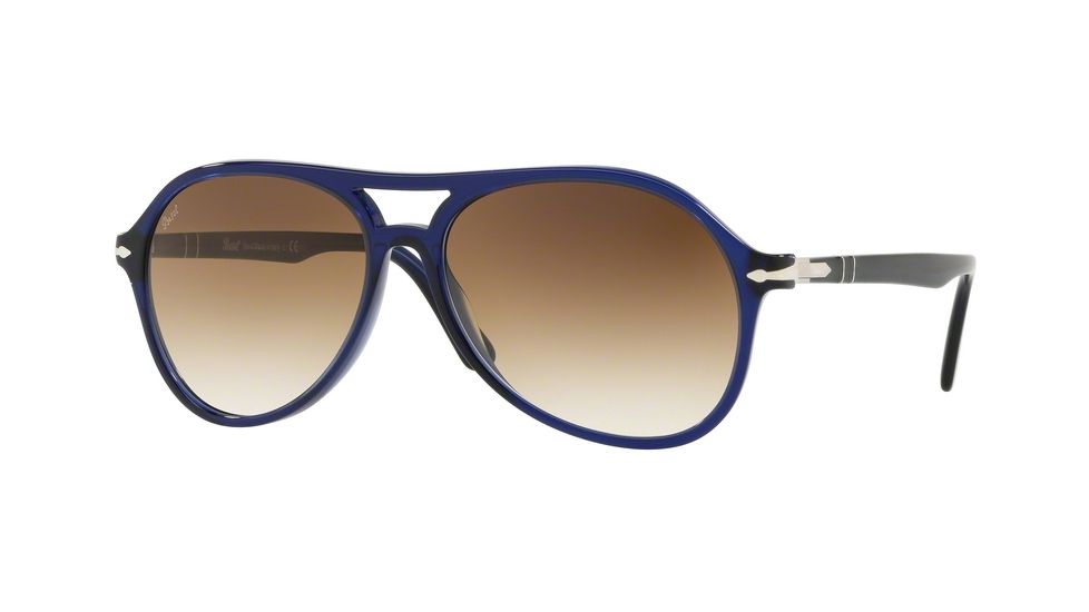 Persol PO3194S Sunglasses 107451-59 - Blue Frame, Clear Gradient Brown Lenses