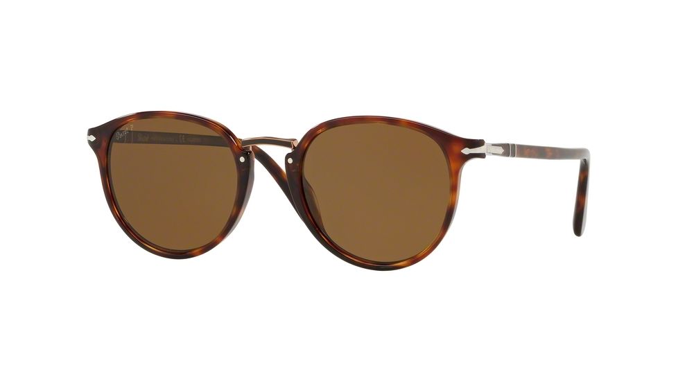 Persol PO3210S Sunglasses 24/57-51 - Havana Frame, Brown Polar Lenses