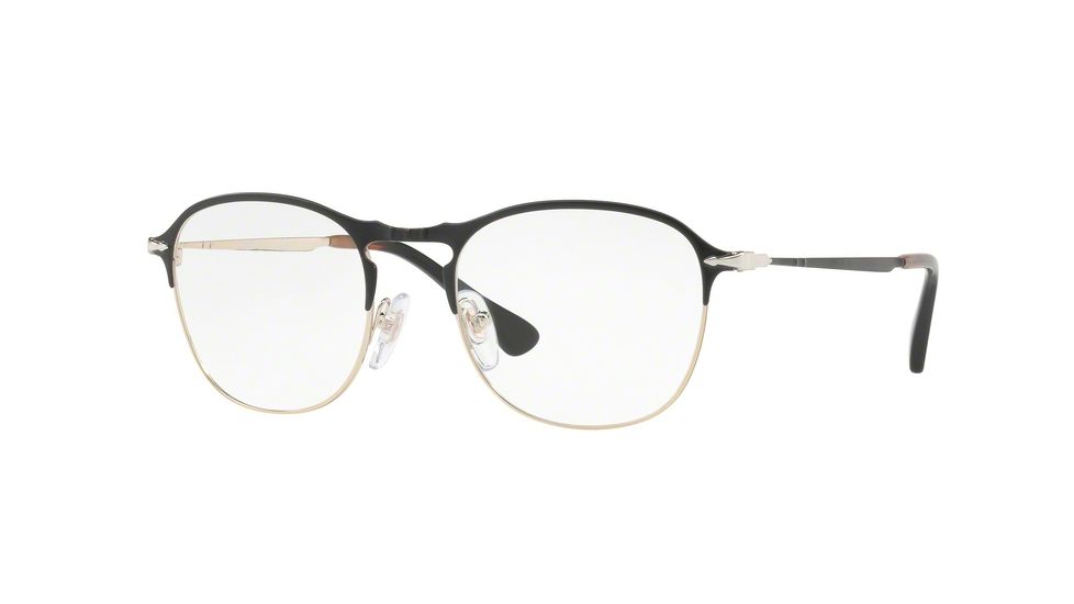 Persol PO7007V Eyeglass Frames 1070-49 - Matte Black/Gold Frame