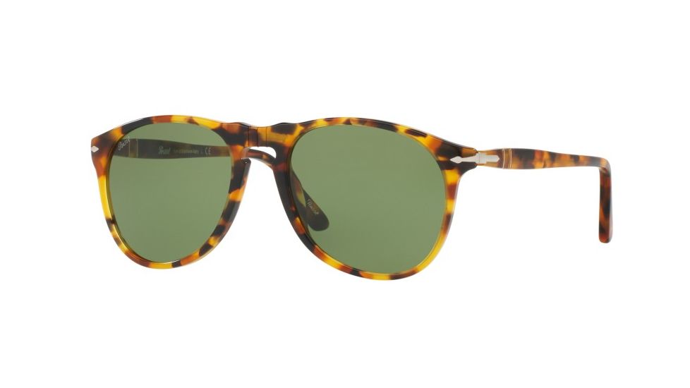 Persol PO9649S Sunglasses 10524E-55 - Madreterra Frame, Green Lenses