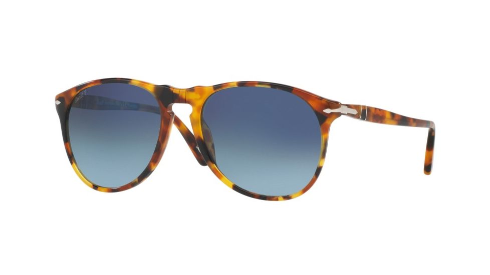 Persol PO9649S Sunglasses 1052S3-52 - Madreterra Frame, Blue Gradient Dark Blue Polar Lenses