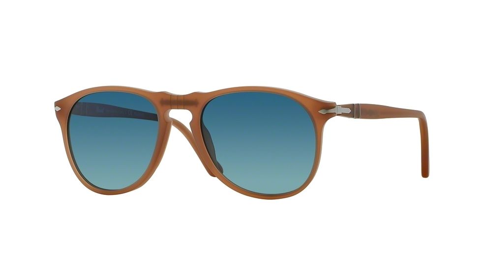 Persol PO9649S Sunglasses 9018S3-55 - Ambra Frame, Gradient Polar Blue Lenses