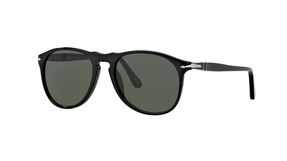 Persol PO9649S Sunglasses 95/31-52 - Black Frame, Crystal Green Lenses