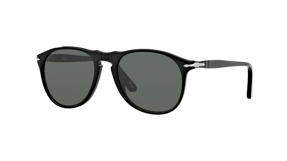 Persol PO9649S Sunglasses 95/58-55 - Black Frame, Crystal Green Polarized Lenses