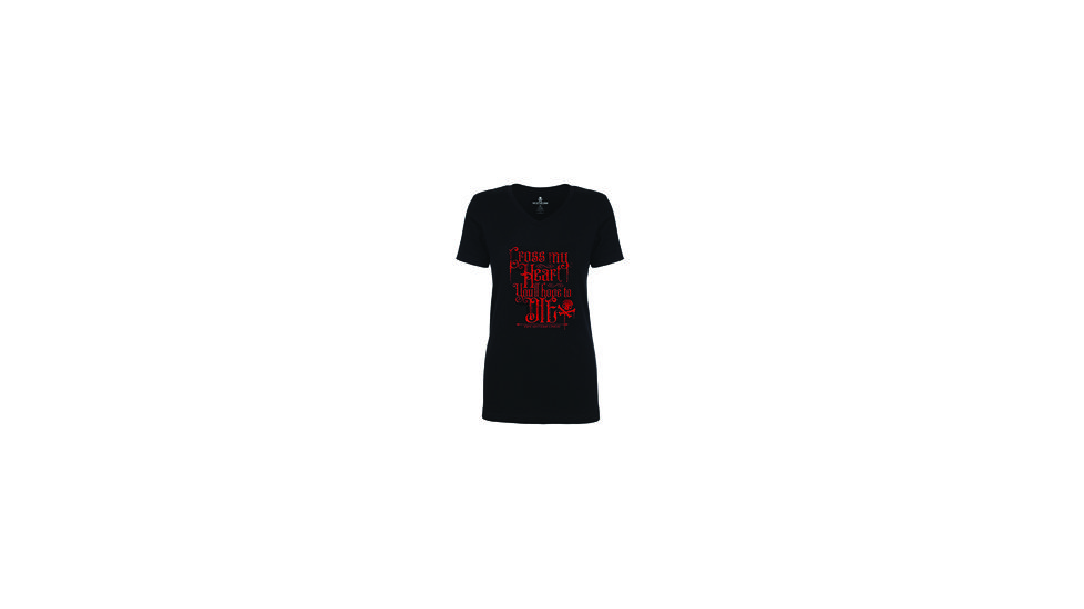 Pipe Hitters Union Womens Large PHU Cross My Heart Short Sleeve Shirt, Black, Large, PHUPT215WB-L