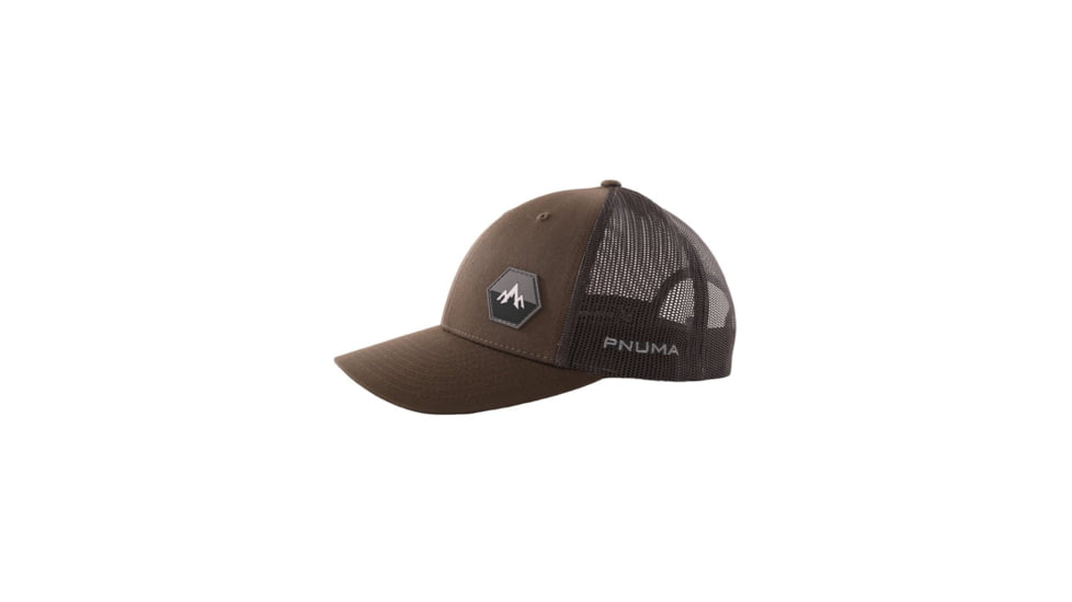Pnuma Outdoors Lifestyle Mesh Trucker Cap Side Patch - Mens, Brown, OSFM, P608T