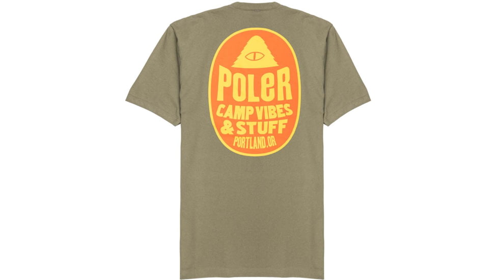 Poler Fruit Sticker T-Shirt, Small, Military Green, 221APM2003-MILITARY GREEN-S