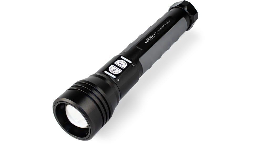 Police Security Flashlights Twin Power USB-C Rechargeable Battery/AA 4000 Lumens LED Flashlight, Black, 97604