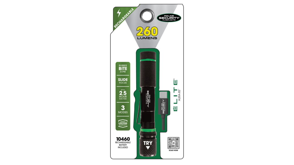 Police Security Flashlights Psf Aura Rs Flashlight White 260 Lum Rechargeable 10460 Bat