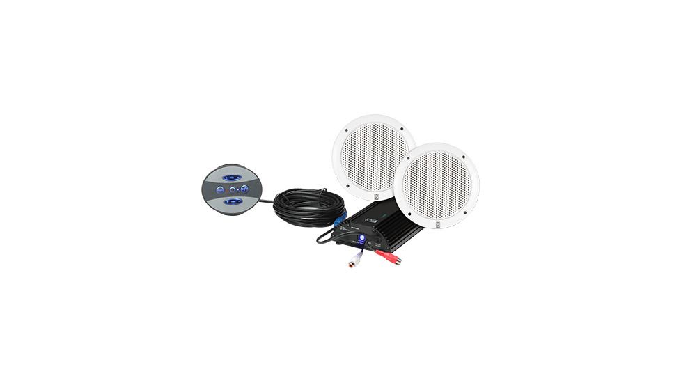 Poly-Planar ME60BT Amp &amp; 5in Spkrs w/ Bluetooth Input, New Condition POL-BT-KIT4-W