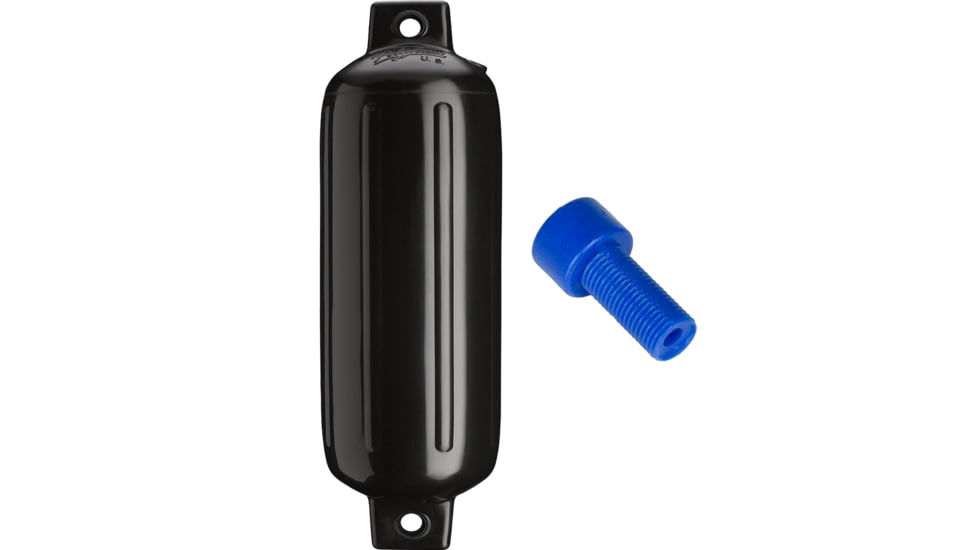 Polyform U.S. G-4 Twin Eye Fender 6.5in x 22in - Black w/Adapter, G-4-BLACK