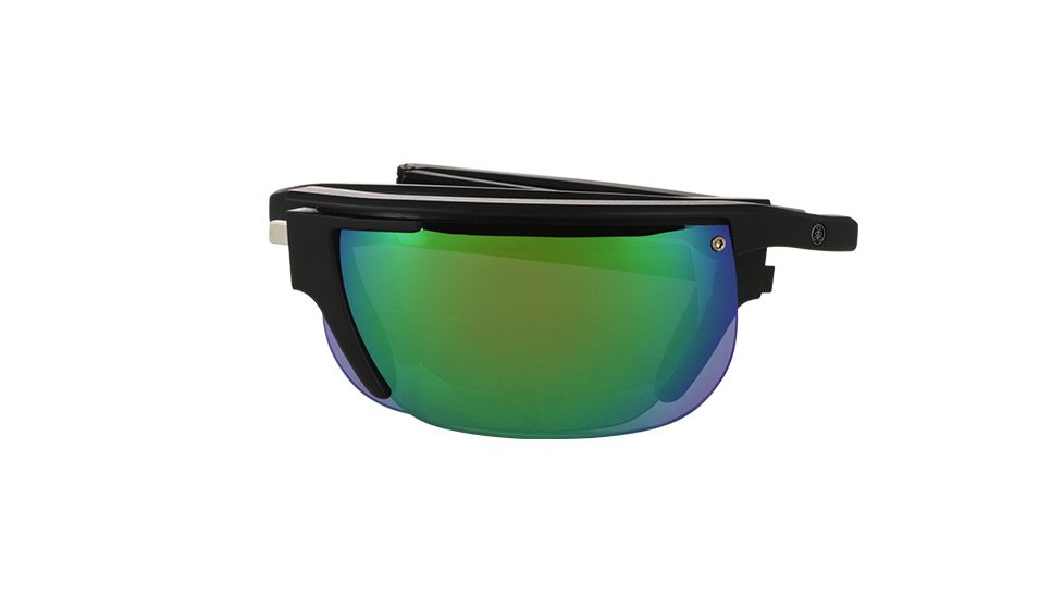 Popticals PopArt Sunglasses, Black Matte Frame, Gray/Green Mirror Lens, Polarized, 010030-BMEN