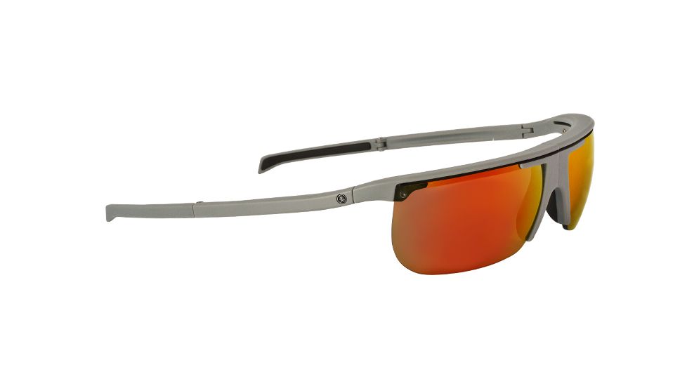 Popticals PopArt Sunglasses, Grey Matte Frame, Gray/Orange Mirror Lens, Polarized, 010030-GMON