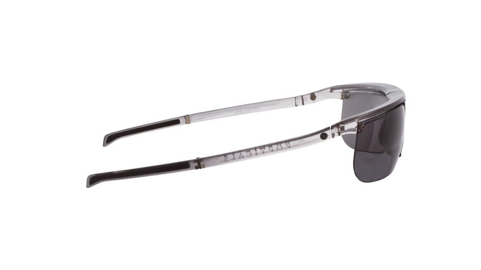 Popticals PopArt Sunglasses, Smoke/Clear Crystal Gloss Frame, Gray Lens, Polarized, 030030-SFGP