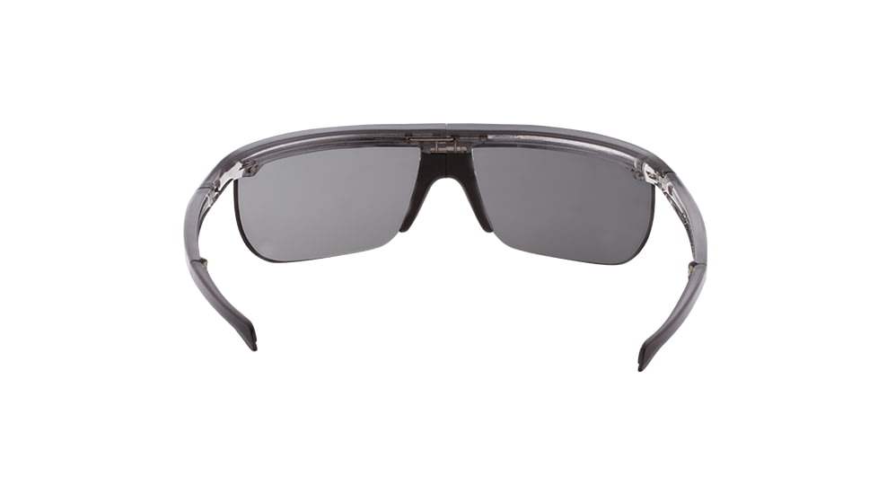 Popticals PopArt Sunglasses, Smoke/Clear Crystal Gloss Frame, Gray Lens, Polarized, 030030-SFGP