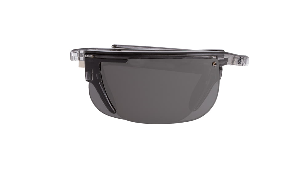 Popticals PopArt Sunglasses, Smoke/Clear Crystal Gloss Frame, Gray Lens, Polarized, 030030-SFGP