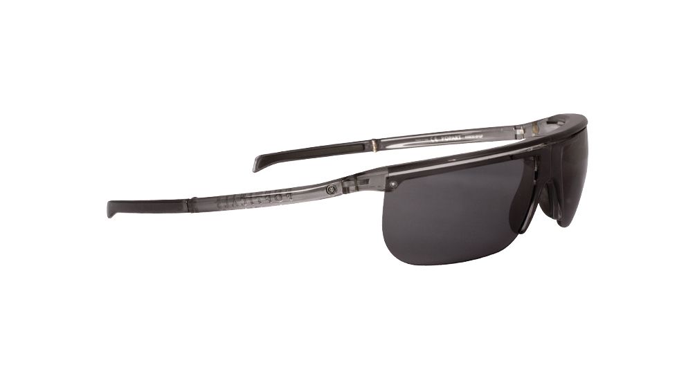 Popticals PopArt Sunglasses, Smoke/Clear Crystal Gloss Frame, Gray Lens, Polarized, 030030-SFGP