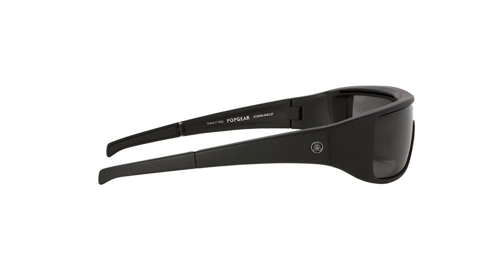 Popticals PopGear Sunglasses, Black Matte Frame, Gray Lens, Polarized, 010050-BMGP