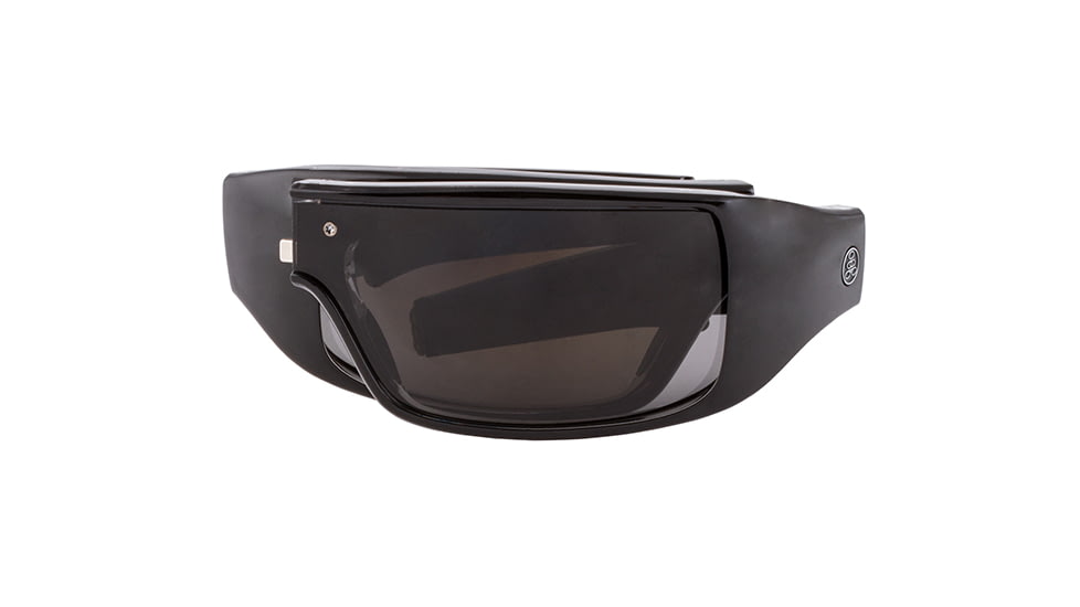 Popticals PopGear Sunglasses, Black Over Crystal Gloss Frame, Gray Lens, Polarized, 040050-BLGP