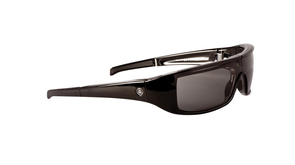 Popticals PopGear Sunglasses, Black Over Crystal Gloss Frame, Gray Lens, Polarized, 040050-BLGP