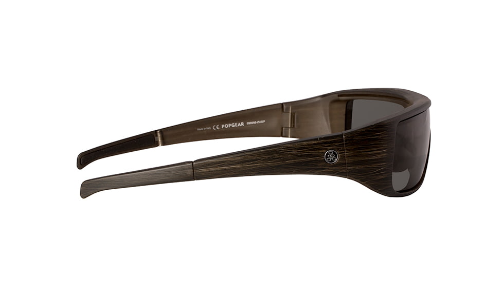 Popticals PopGear Sunglasses, Brush Black Matte Frame, Gray Lens, Polarized, 090050-ZUGP