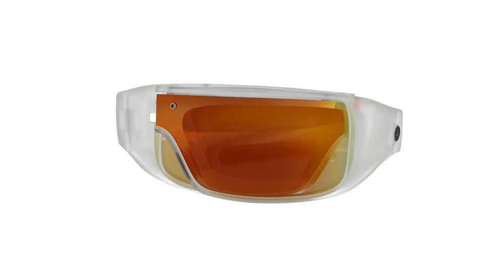 Popticals PopGear Sunglasses, Crystal Matte Frame, Gray/Orange Mirror Lens, 010050-XYOO