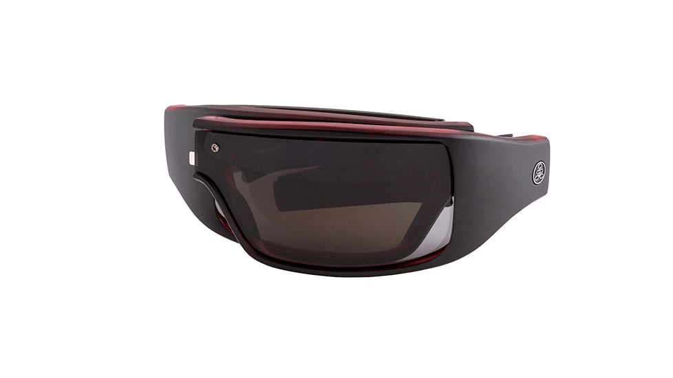 Popticals PopGear Sunglasses, Red/Black Crystal Matte Frame, Gray Lens, Polarized, 030050-REGP