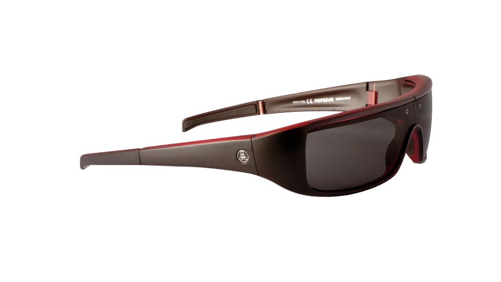 Popticals PopGear Sunglasses, Red/Black Crystal Matte Frame, Gray Lens, Polarized, 030050-REGP