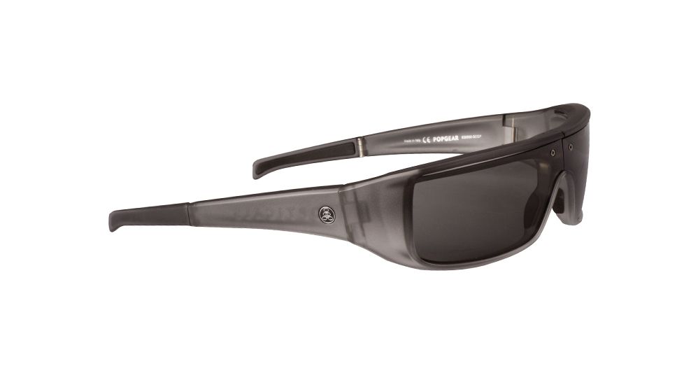 Popticals PopGear Sunglasses, Smoke/Clear Crystal Matte Frame, Gray Lens, Polarized, 030050-SEGP
