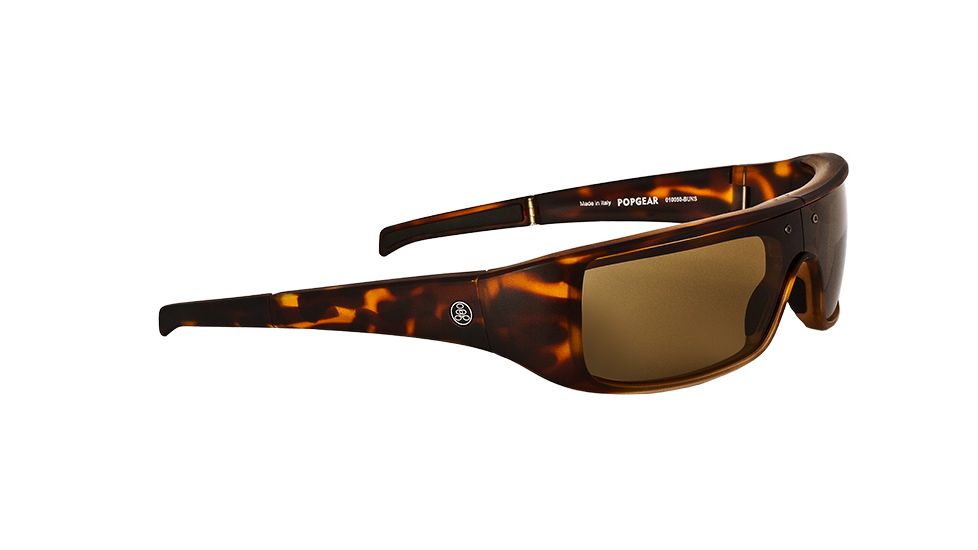 Popticals PopGear Sunglasses, Tortoise/Crystal Matte Frame, Brown Lens, 010050-BUNS