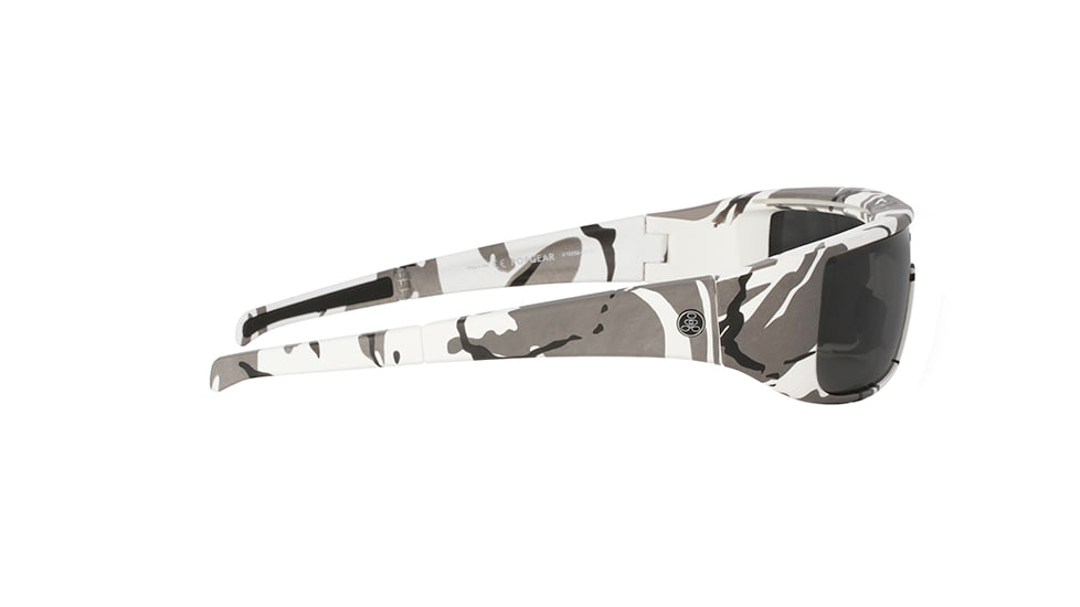 Popticals PopGear Sunglasses, White Camouflage Matte Frame, Gray Lens, Polarized, 010050-CCGP
