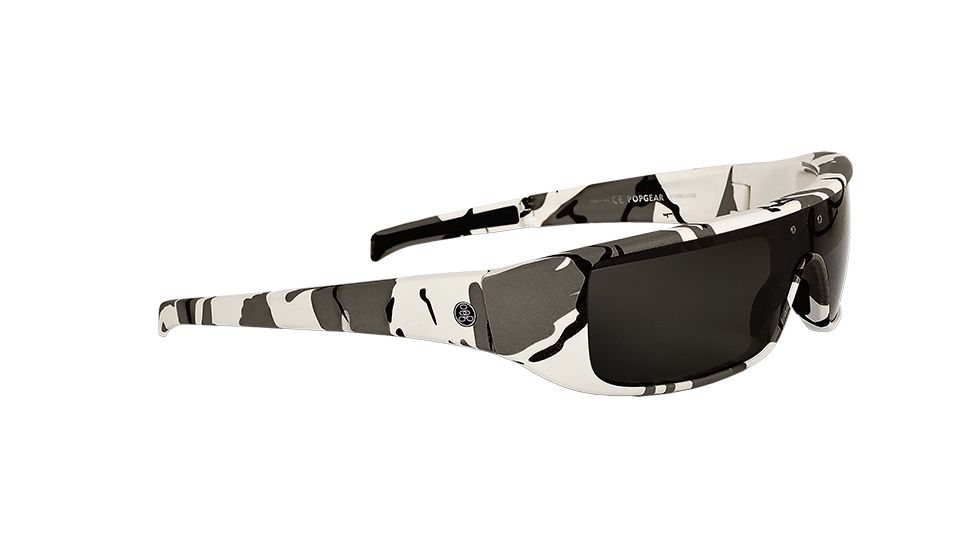 Popticals PopGear Sunglasses, White Camouflage Matte Frame, Gray Lens, Polarized, 010050-CCGP