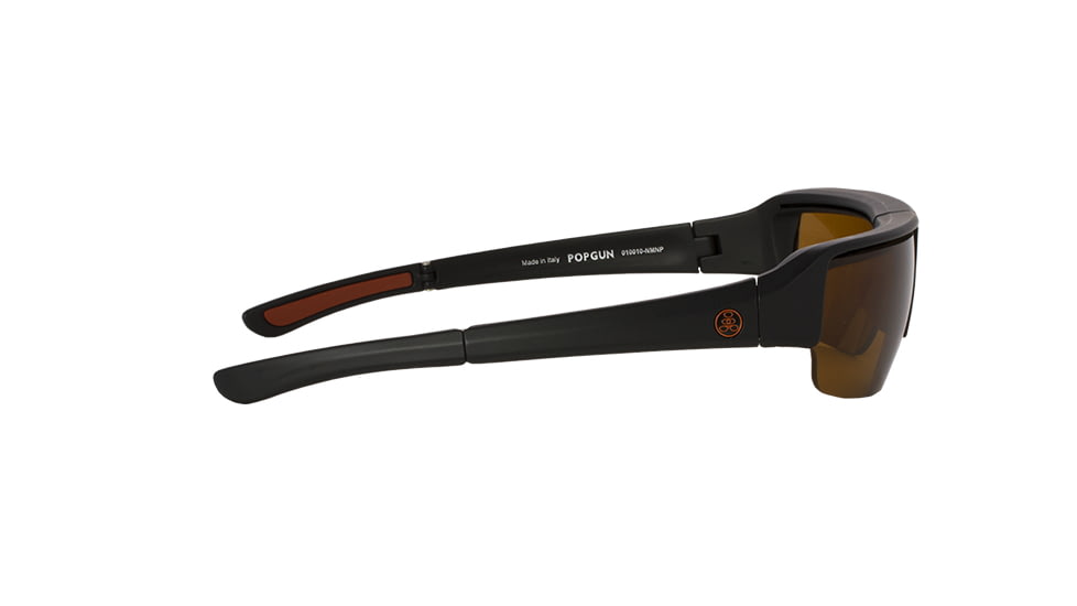 Popticals PopGun Sunglasses, Black Matte Frame, Brown Lens, Polarized, 010010-NMNP