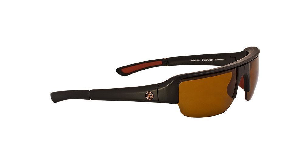 Popticals PopGun Sunglasses, Black Matte Frame, Brown Lens, Polarized, 010010-NMNP