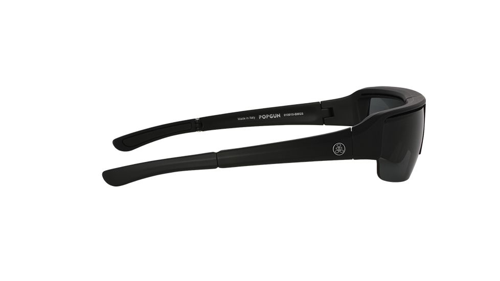 Popticals PopGun Sunglasses, Black Matte Frame, Gray Lens, 010010-BMGS