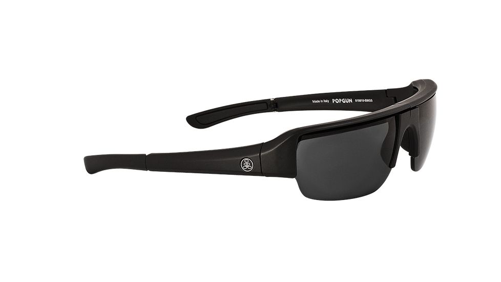 Popticals PopGun Sunglasses, Black Matte Frame, Gray Lens, 010010-BMGS
