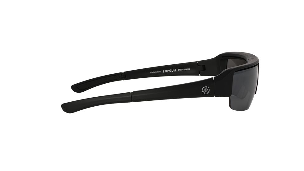 Popticals PopGun Sunglasses, Black Matte Frame, Gray Lens, Polarized, 010010-BMGP