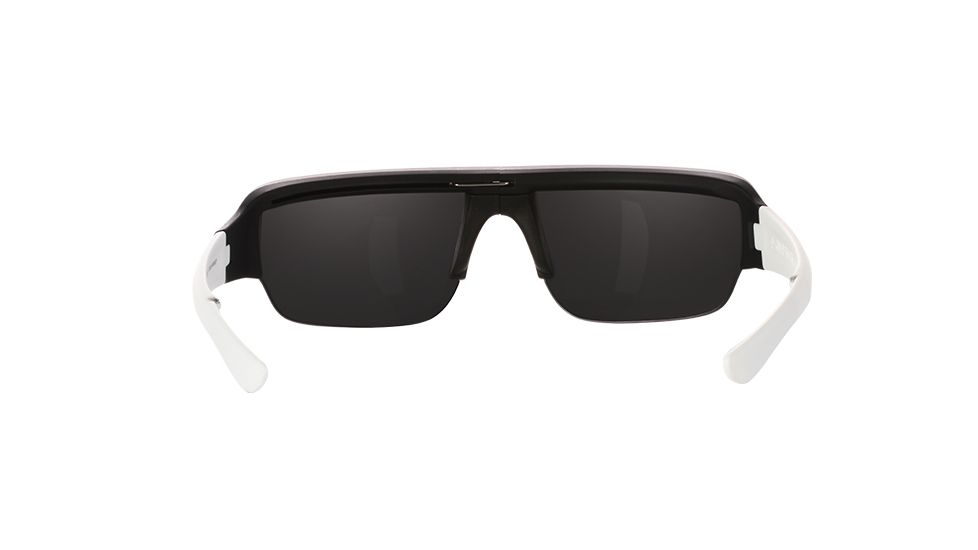Popticals PopGun Sunglasses, Black/White Matte Frame, Gray Lens, Polarized, 010010-WMGP