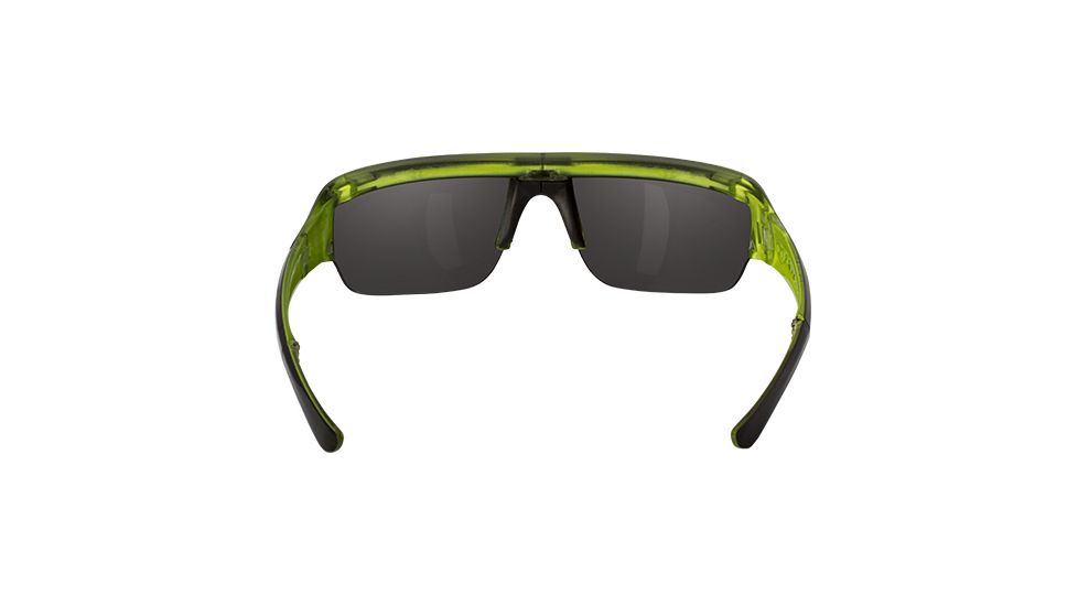 Popticals PopGun Sunglasses, Blk Over Green Crystal Gloss Frame, Gray/Green Mirror Lens, Polarized, 040010-GLEN