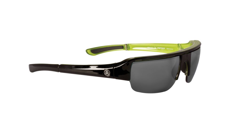 Popticals PopGun Sunglasses, Blk Over Green Crystal Gloss Frame, Gray Lens, Polarized, 040010-GLGP