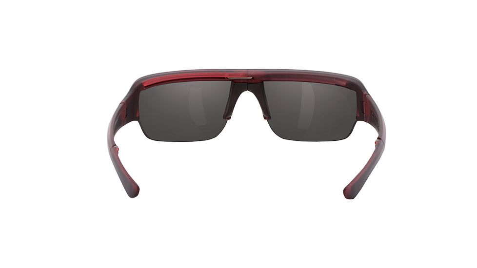 Popticals PopGun Sunglasses, Red/Black Crystal Matte Frame, Gray Lens, Polarized, 030010-REGP
